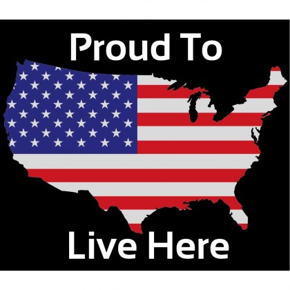 Proud to Live Here - A United States Patriotic T-Shirt - Black